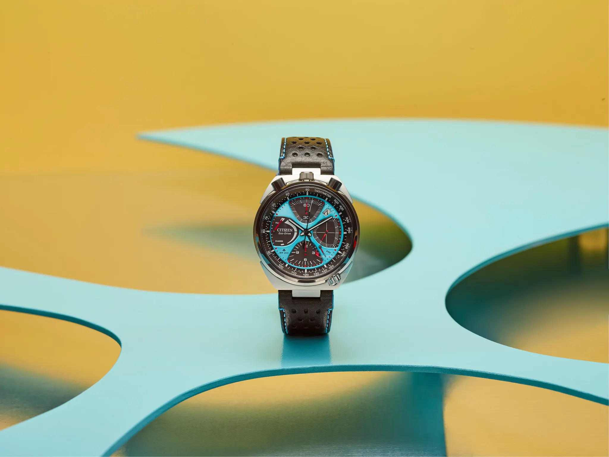 Promaster Tsuno Chrono Racer Blue Dial Leather Strap AV0106-01L